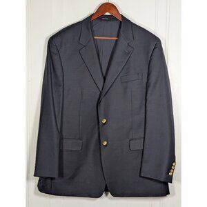 Ralph Lauren Classic Blazer Mens 46R LRL Navy Gold Buttons 100% Wool Sport Coat